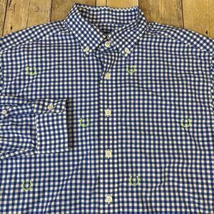 Vineyard Vines Kentucky Derby Gingham Shirt Long SLeeve Button Down Mens Medium